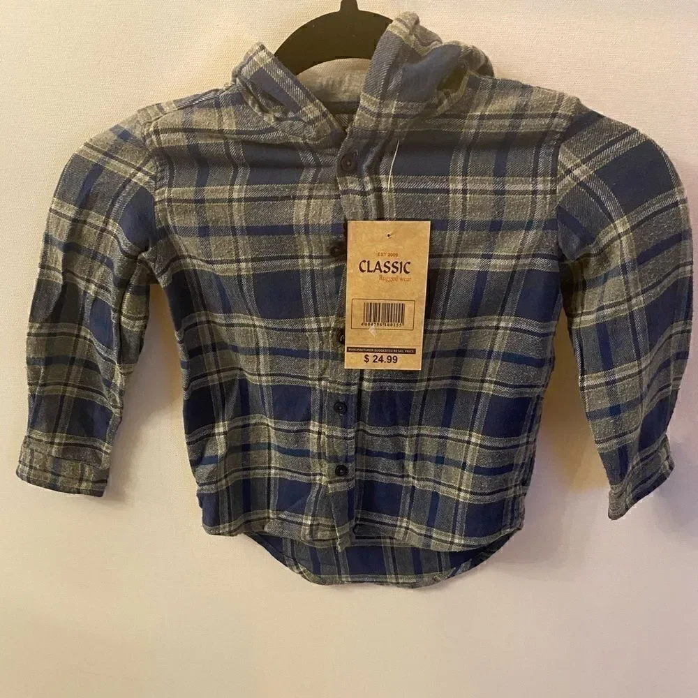 Classic Rugged wear infant Hooded plained shirt .4